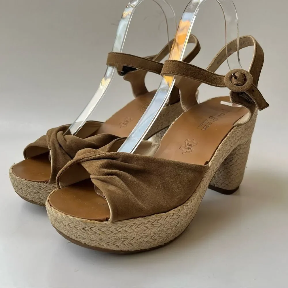 Paul Green Tan Espadrille Platform Sandals - Picture 2 of 10